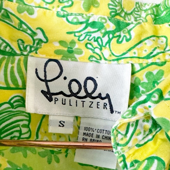 Lilly Pulitzer Vintage Men’s Frog Print Button Down Shirt - Picture 6 of 10